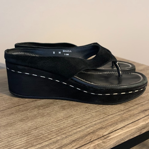 🌺DONALD PLINER Shana Black Suede Leather Sandal 8 - Picture 2 of 9